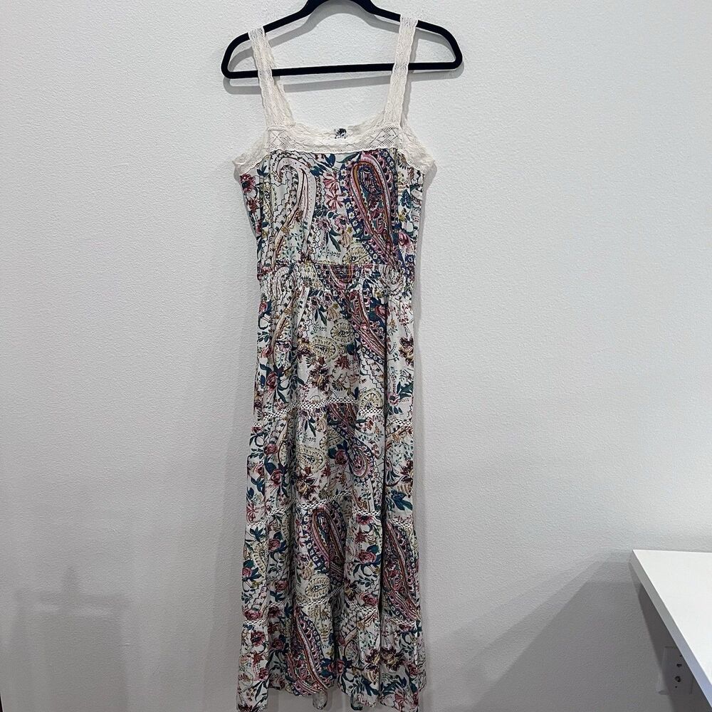 Sonmer Martina Midi Dress Ecru Large Floral Summer Party Resort Vacation Boho - Picture 7 of 9